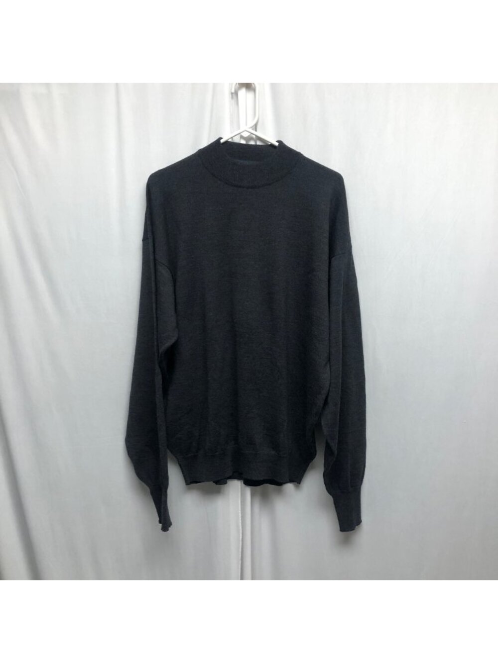 Time Pieces Mens Wool Sweater Size XXL Tall Gray Mock Neck Long Sleeve Pullover